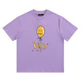 Drew house t shirt d@ew smiley balloon pattern round neck pullover short sleeves