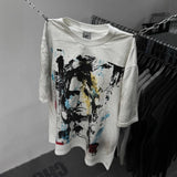 saint m t shirts s.m ink wash painting graphic crew neck pullover short sleeve t-shirt