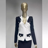 Women Dresses Bandage Two-Piece Black and White Tops (Otn202404)