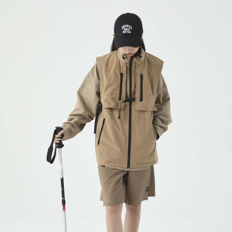 Unisex Jacket Autumn Multi-Pocket Zipper Vest