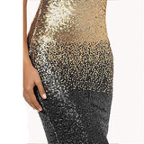 Women's Evening Gown Summer Sexy Sleeveless round Neck Backless Mini Sequins Dress