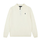 Polo collar rl ralph pony half zipper pullover knittingfall and winter sweatertops couple casualloose