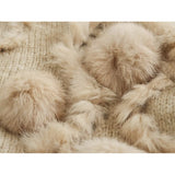 Women Sweater Knit Wear Three-Dimensional Fur Ball Long Sleeve Knitted Cardigan V-neck Sweater Coat