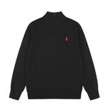 Rl ralph lauren pony half-zip wool sweater - couple's casual knit turtleneck top - autumn/winter relaxed fit