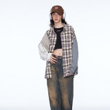 Unisex Jacket Autumn Striped Plaid Loose Shirt