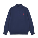 Rl ralph lauren pony half-zip wool sweater - couple's casual knit turtleneck top - autumn/winter relaxed fit