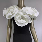 Women Dresses White Flowers Long Formal Dress (Otn202404)