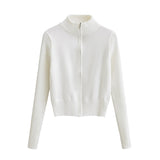 Women Sweater Knitwear Turtleneck Zipper Knitted Cardigan Coat Sweater
