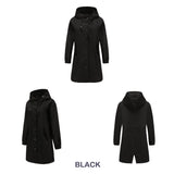 Women Trench Coat Autumn and Winter Waterproof Anorak Women's Casual Long Coat