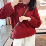Women Knitwear Autumn and Winter round Neck Fil-Lumiere Knitwear Loose Sweater