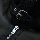 Women Leather Jacket Winter Fur Lapel Women's Leather Jacket Warm Coat