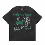 SAINT MICHAEL Vintage T Shirt Direct Spray Washing Water Old Short Sleeve