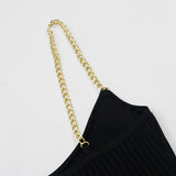 Women's Evening Dress Chain Suspender Skirt Sexy Backless Sheath Slim Fit Dress