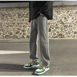 Men Jeans Loose Wide Leg Pants Spring Straight-Leg Trousers Men