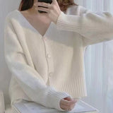 Women Knitwear Autumn and Winter V-neck Sweater Loose Knitted Cardigan