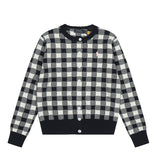 Rl ralph pony fall and winter chess white grids woolen sweater knitting round neck cardigan women's classysweet socialite casualoutwear