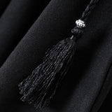 Women Woolen Coat Autumn and Winter Black Loose Hooded Long Cape Woolen Coat