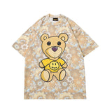 Drew house tshirt r d@ew cartoon floral bear graphic crew neck pullover short sleeve