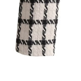 Women Suits Classic Style Black and White Lattice Pattern Coat Winter Retro Loose Suit