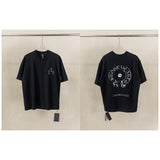 Ch hip-hop t shirts ch short-sleeved cross sanskrit horseshoe patch embroiderloosecasualamericaneasiest for match