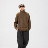 Unisex Sweater Winter Solid Color Turtleneck Sweater