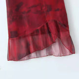Women Dresses Summer Tie-Dye Mesh Vest Dress Sexy Skirt (Xds0414)