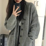 Women Knitwear Autumn and Winter V-neck Sweater Coat Knitted Cardigan
