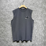 Amiri tank top with cracked letter and number print