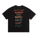 saint m t shirts s.m phantom letter graphic crew neck pullover short sleeve top