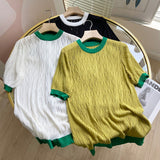 Women Sweater Knitwear Summer Short Sleeve Women's Loose and Simple Hollow out Bottoming Knitwear