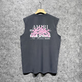 Amiri tank top pink bone print