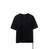 Ch hip-hop t shirts ch short-sleeved full-print sanskrit horseshoe embroider hole technology short-sleeved round neck loose high street