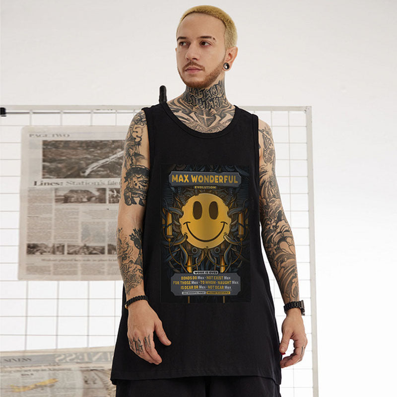 Men Vest Sleeveless T-shirt Oversize Couple Sports Vest