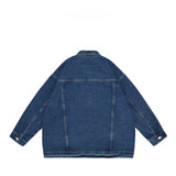 Unisex Jacket Retro Lapels Coat Denim Jacket Loose-Fitting Denim Clothes