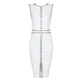 Women's Wedding Dress Tight Dress round Neck Sleeveless Slit Bandage Dress