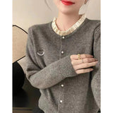 Women Knitted Cardigan Autumn and Winter Loose Sweater Coat