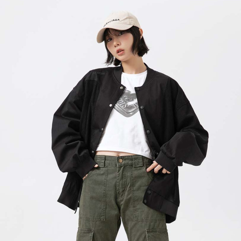 Unisex Jacket Autumn Corduroy Stitching Jacket