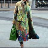 Women Trench Coat Autumn Long Sleeve Turn-down Collar Coat
