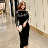 Women Dresses Long Sleeve Dress Spring Long Skirt Pleated