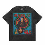 SAINT MICHAEL Vintage T Shirt Direct Spray Washing Water Old Short Sleeve