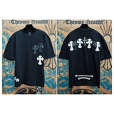Ch hip-hop t shirts high street ch short-sleeved sanskrit stereoprinting short-sleeved loosecasualpure cottonamericaneasiest for match