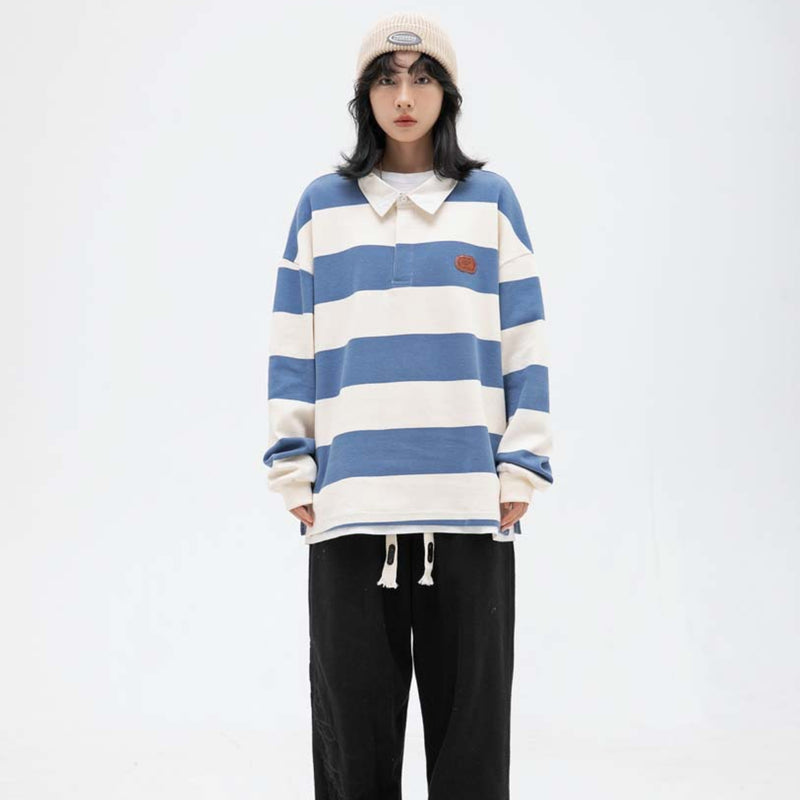 Unisex Hoodie Autumn Chest Striped Sweater