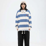 Unisex Hoodie Autumn Chest Striped Sweater