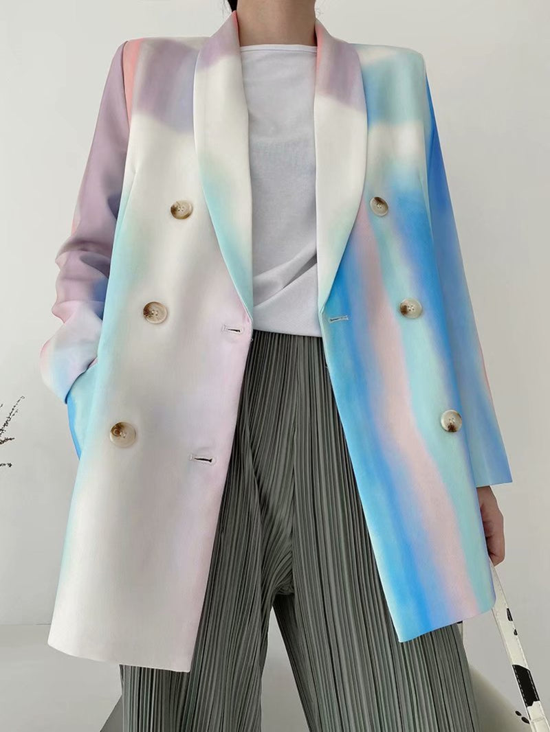 Women Suits Autumn Suit Collar Single-Breasted Printed Suit Jacket