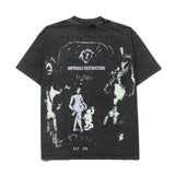 Hip-hop t shirts american high street half sleeve vintage washed retro distressed loose round neck short sleeve t-shirt trendy