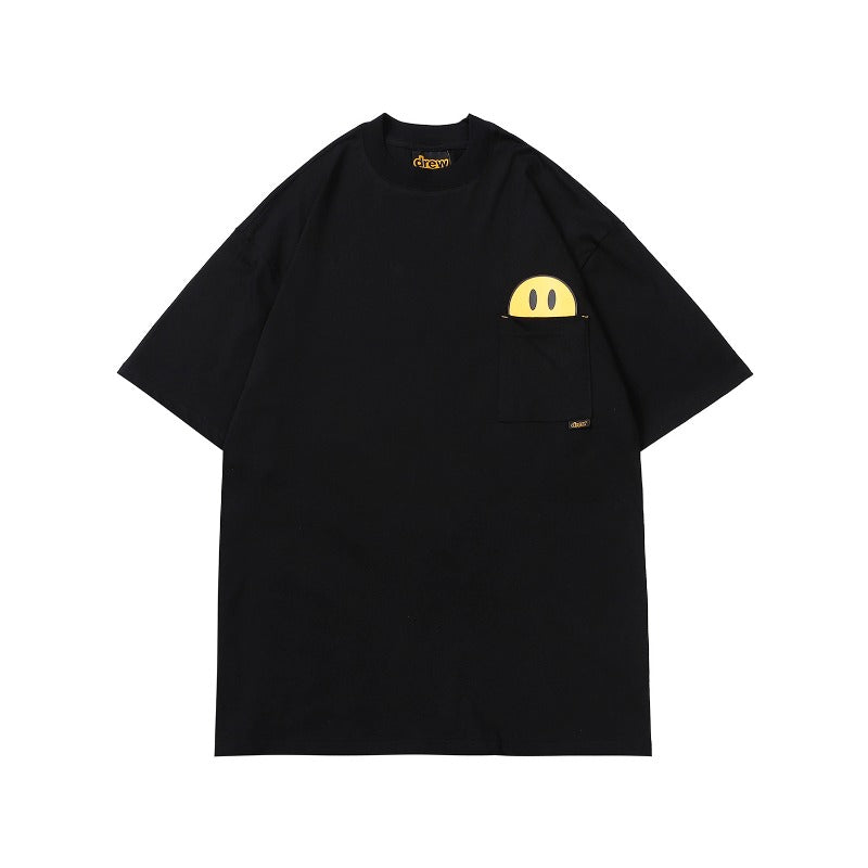 Drew house tshirt r collection d@ew pocket smiley face graphic crew neck pullover short sleeve wholesale single piece