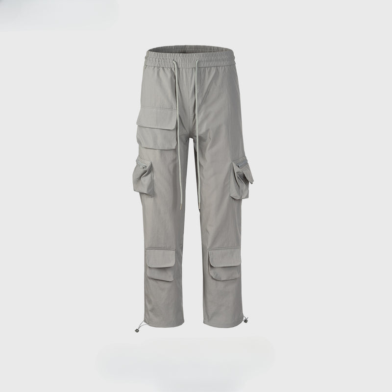 MIJKO Men's Vintage Pants MIJKO trousers men's and women's drawstring trousers slim-fitting casual overalls