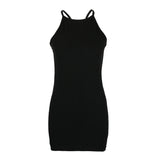Women Dresses Spring Summer Sexy Luo Sling Dress Skirt (Bla0420)