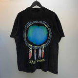 SAINT MICHAEL Vintage T Shirt Direct Spray Washing Water Old Short Sleeve