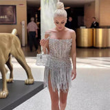 Women Dresses Party Dress Tassel Sexy Dress Hip Skirt (Otn202404)